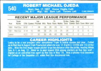 Bob Ojeda  baseball card collectible - Main Image 2