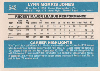 Lynn Jones  baseball card collectible - Main Image 2