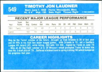 Tim Laudner  baseball card collectible - Main Image 2