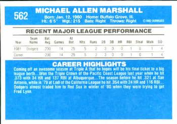 Mike Marshall  baseball card collectible - Main Image 2
