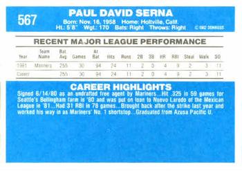 Paul Serna  baseball card collectible - Main Image 2