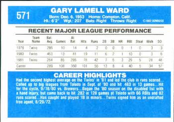 Gary Ward  baseball card collectible - Main Image 2