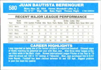 Juan Berenguer  baseball card collectible - Main Image 2