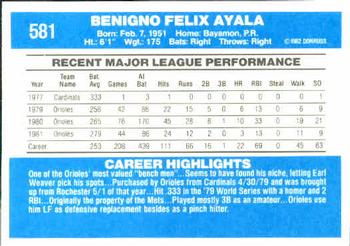 Benny Ayala  baseball card collectible - Main Image 2