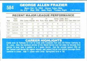 George Frazier  baseball card collectible - Main Image 2