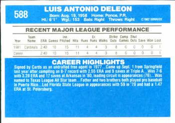 Luis DeLeon  baseball card collectible - Main Image 2