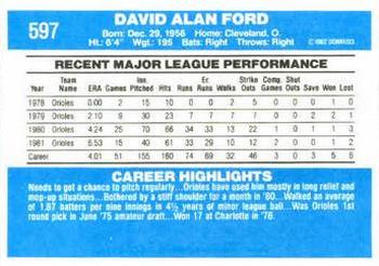 Dave Ford  baseball card collectible - Main Image 2