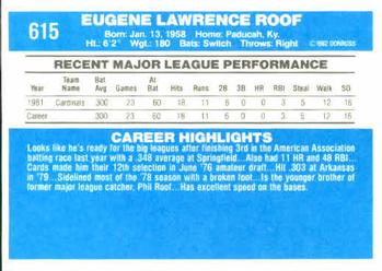 Gene Roof  baseball card collectible - Main Image 2