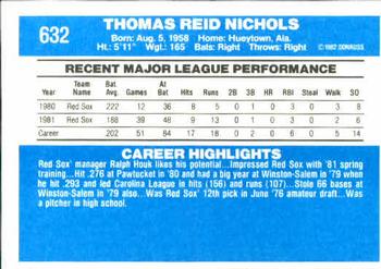 Reid Nichols  baseball card collectible - Main Image 2