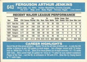 Fergie Jenkins  baseball card collectible - Main Image 2