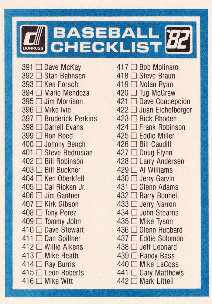 Checklist: 339-442  baseball card collectible - Main Image 2