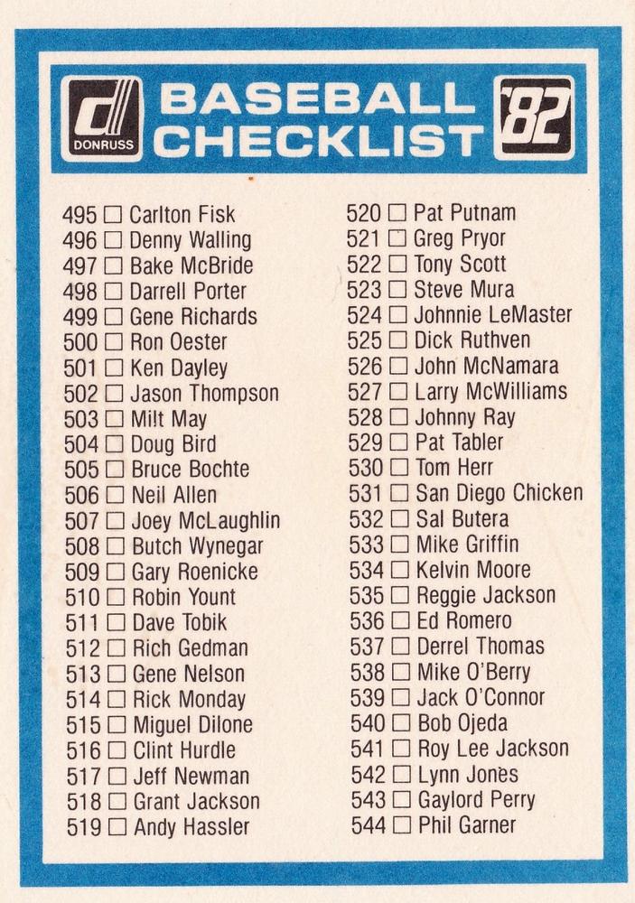 Checklist: 443-544  baseball card collectible - Main Image 2