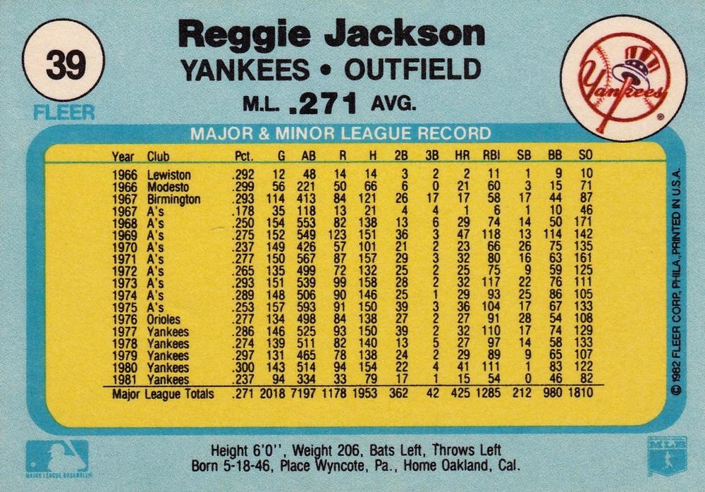 Reggie Jackson  baseball card collectible - Main Image 2