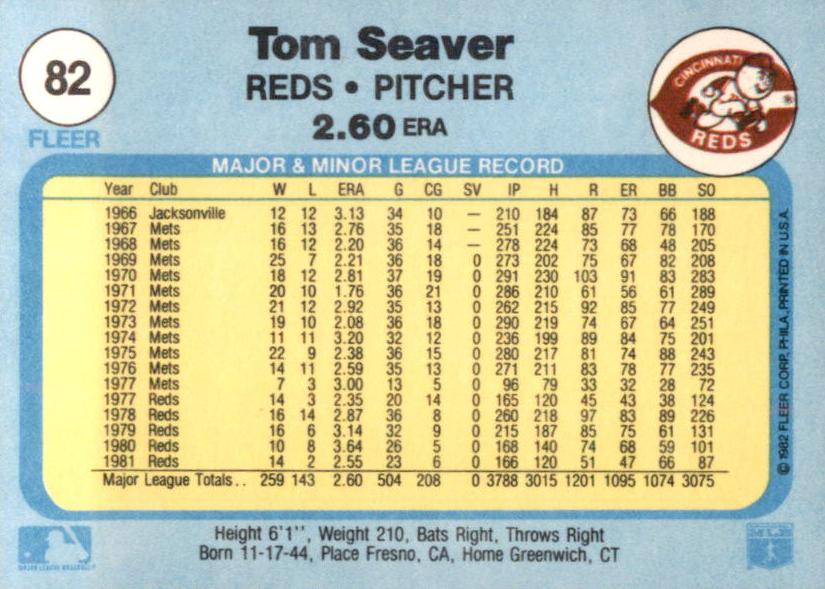Tom Seaver  baseball card collectible - Main Image 2