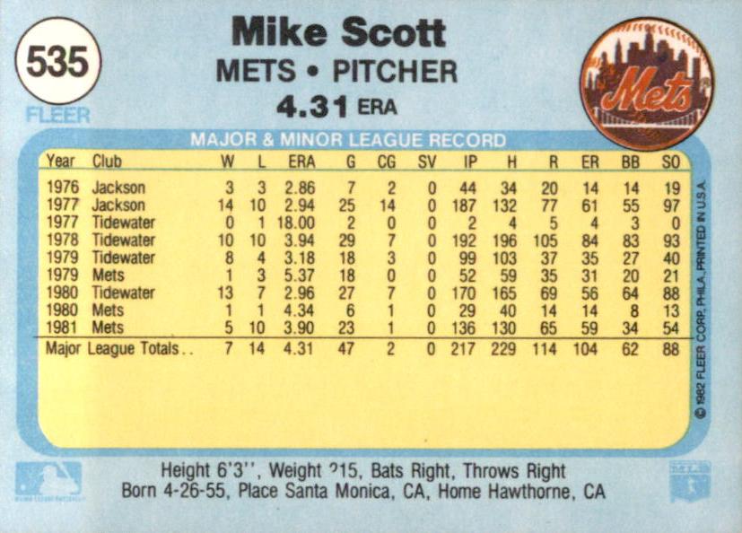 Mike Scott  baseball card collectible - Main Image 2