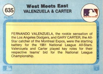 West Meets East (Fernando Valenzuela / Gary Carter)  baseball card collectible - Main Image 2