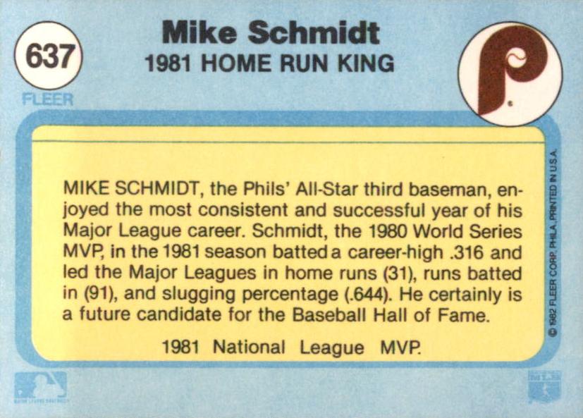 Mike Schmidt  baseball card collectible - Main Image 2