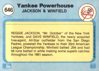 Yankee Powerhouse (Reggie Jackson / Dave Winfield)  baseball card collectible - Main Image 2