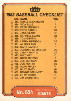Checklist: Indians / Giants  baseball card collectible - Main Image 2