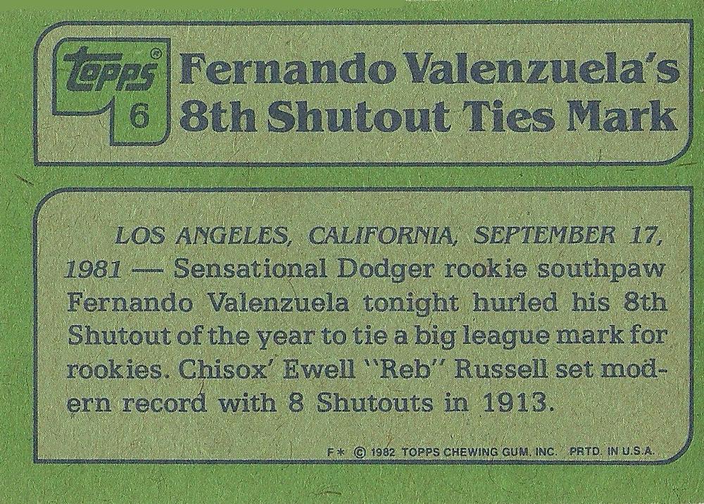 Fernando Valenzuela  baseball card collectible - Main Image 2