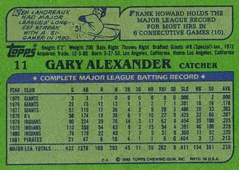 Gary Alexander  baseball card collectible - Main Image 2