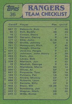 Rangers Leaders / Checklist (Al Oliver / George Medich)  baseball card collectible - Main Image 2
