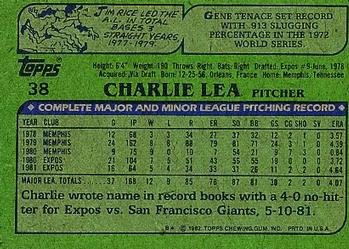 Charlie Lea  baseball card collectible - Main Image 2