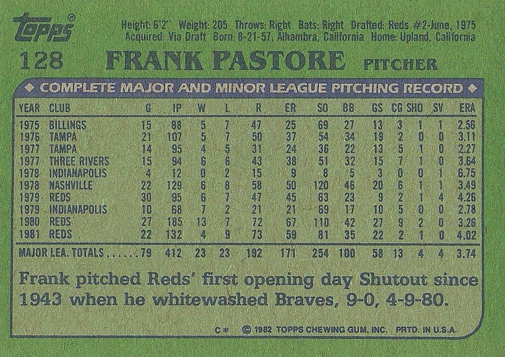 Frank Pastore  baseball card collectible - Main Image 2