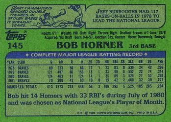 Bob Horner  baseball card collectible - Main Image 2