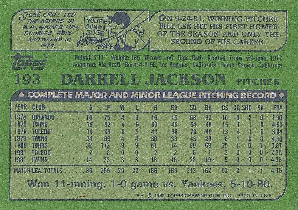 Darrell Jackson  baseball card collectible - Main Image 2