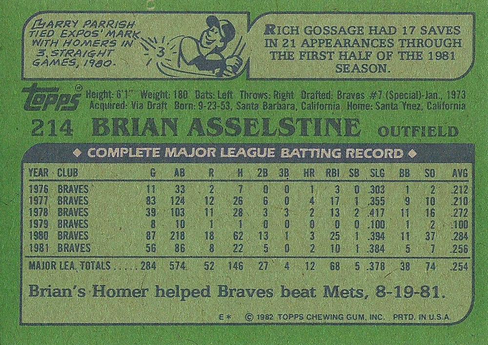 Brian Asselstine  baseball card collectible - Main Image 2