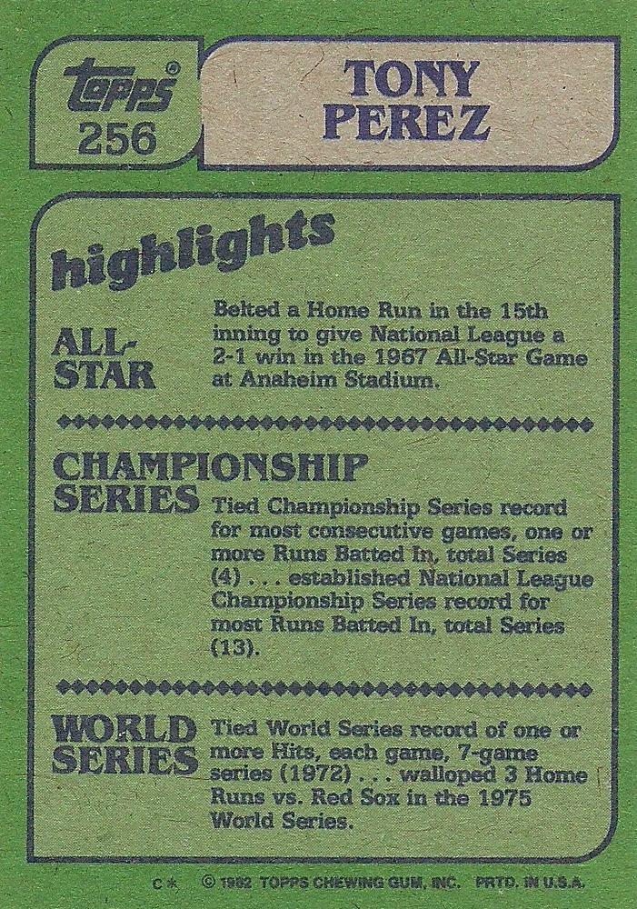 Tony Perez  baseball card collectible - Main Image 2