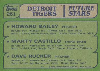 Tigers Future Stars (Howard Bailey / Marty Castillo / Dave Rucker)  baseball card collectible - Main Image 2