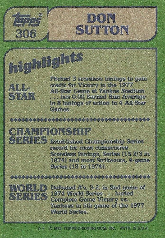 Don Sutton  baseball card collectible - Main Image 2