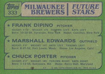 Brewers Future Stars (Frank DiPino / Marshall Edwards / Chuck Porter)  baseball card collectible - Main Image 2