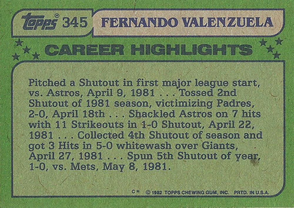 Fernando Valenzuela  baseball card collectible - Main Image 2