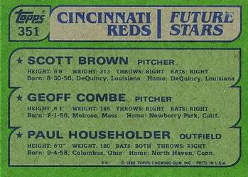 Reds Future Stars (Scott Brown / Geoff Combe / Paul Householder)  baseball card collectible - Main Image 2