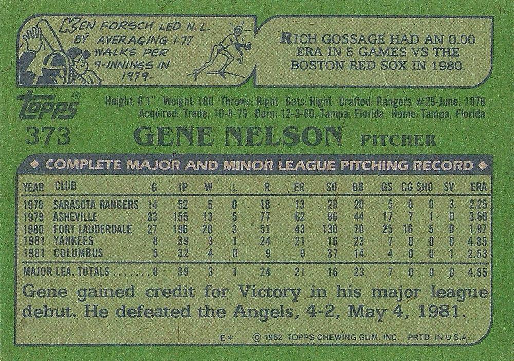 Gene Nelson  baseball card collectible - Main Image 2