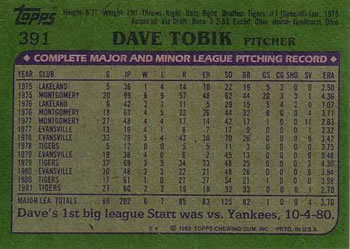 Dave Tobik  baseball card collectible - Main Image 2