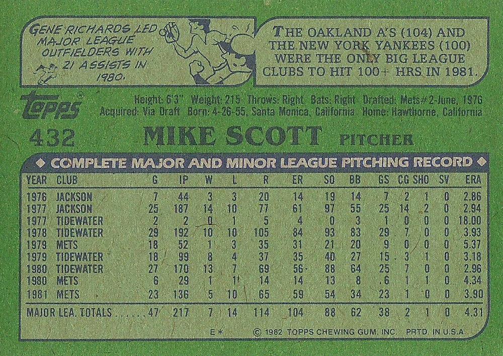 Mike Scott  baseball card collectible - Main Image 2