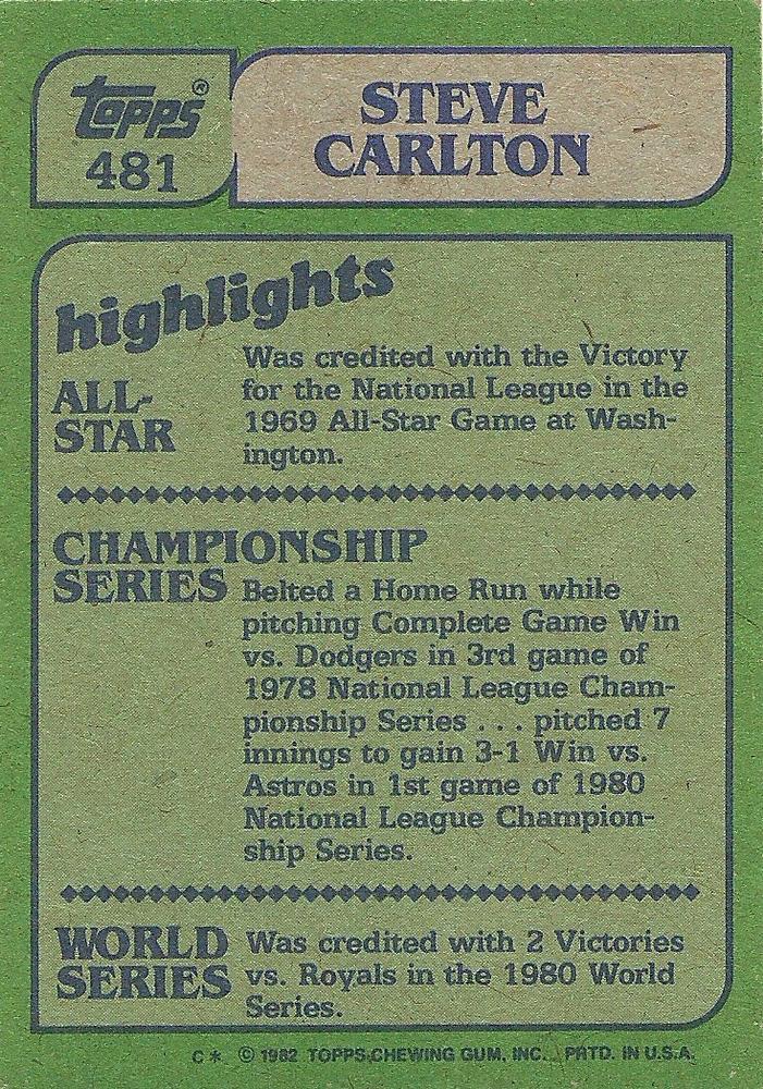 Steve Carlton  baseball card collectible - Main Image 2