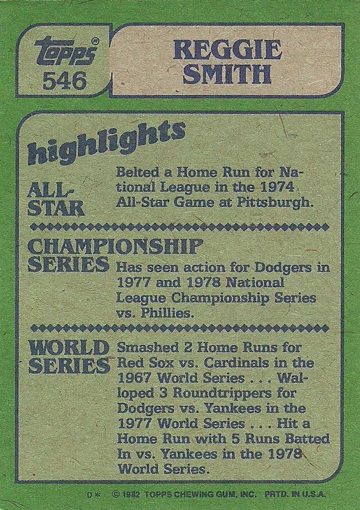 Reggie Smith  baseball card collectible - Main Image 2