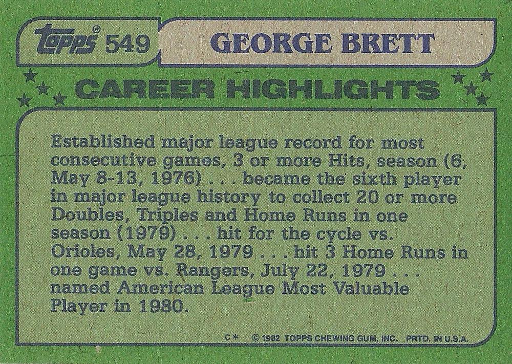 George Brett  baseball card collectible - Main Image 2