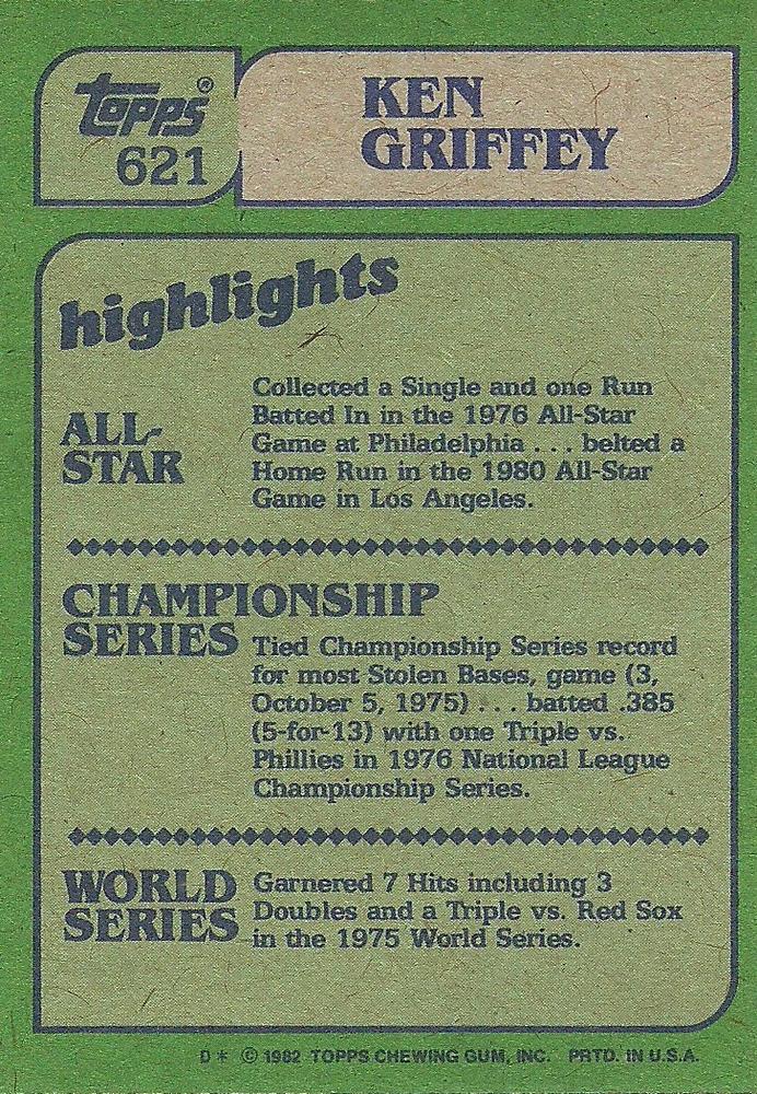 Ken Griffey  baseball card collectible - Main Image 2