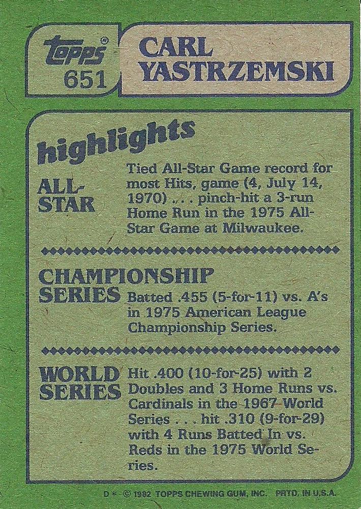Carl Yastrzemski  baseball card collectible - Main Image 2