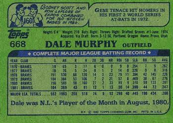 Dale Murphy  baseball card collectible - Main Image 2