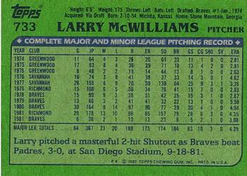 Larry McWilliams  baseball card collectible - Main Image 2