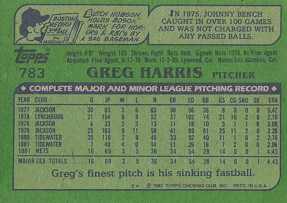 Greg Harris  baseball card collectible - Main Image 2