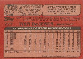 Ivan DeJesus  baseball card collectible - Main Image 2