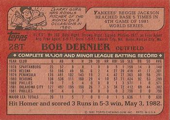 Bob Dernier  baseball card collectible - Main Image 2